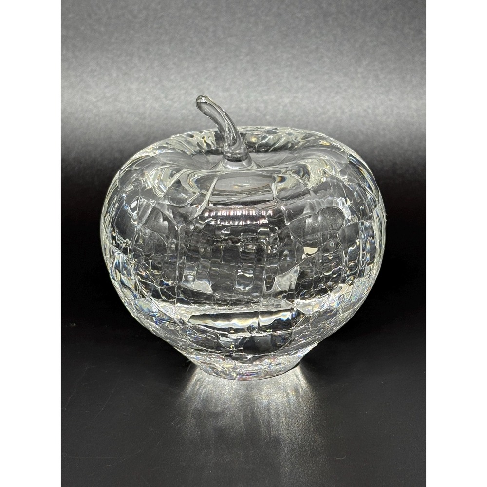 Larson Crackle Glass Crystal Paperweight‎